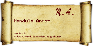Mandula Andor névjegykártya